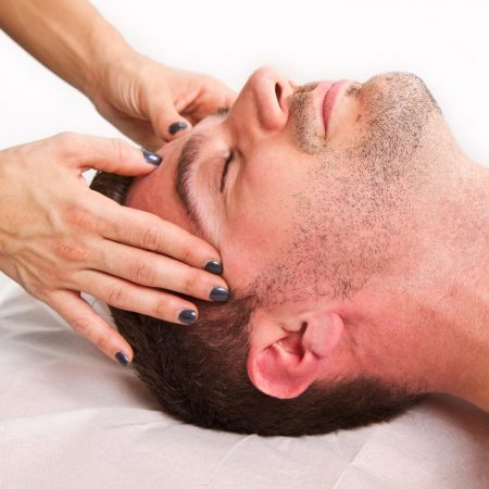 Man having a head massage